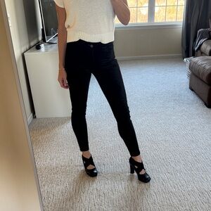 Paige velvet Black hoxton ankle skinny